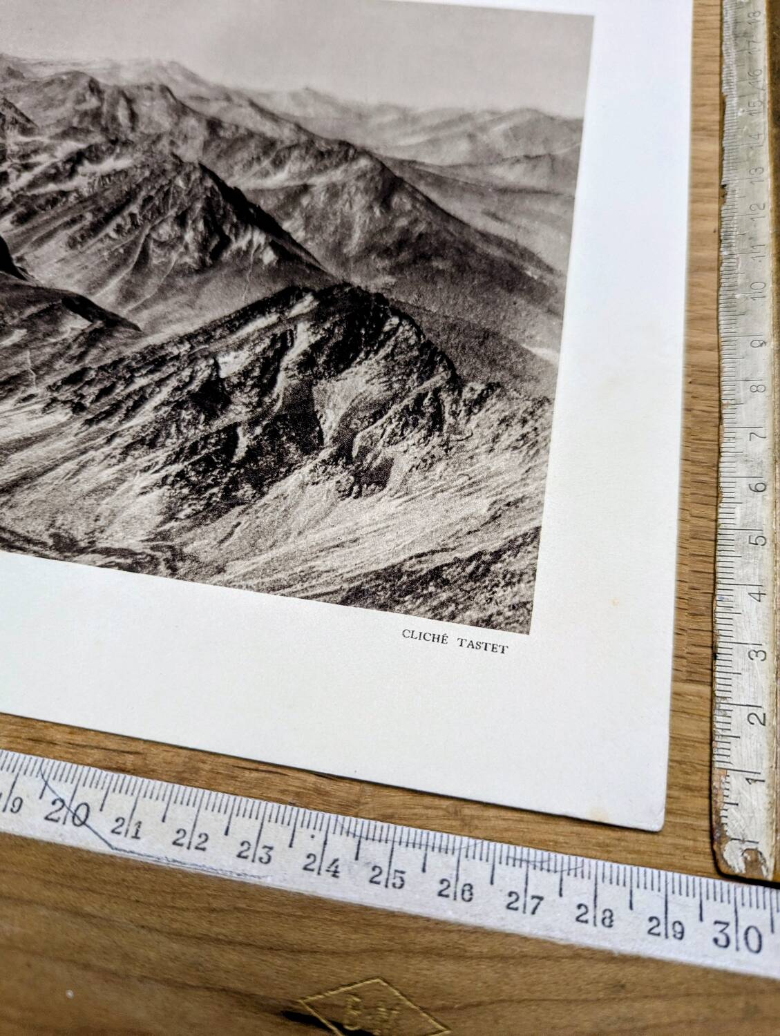 The Pyrenees mountain range, photographic plate printed in 1937