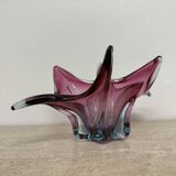 Mid century Murano pink glass bowl , 1970s
