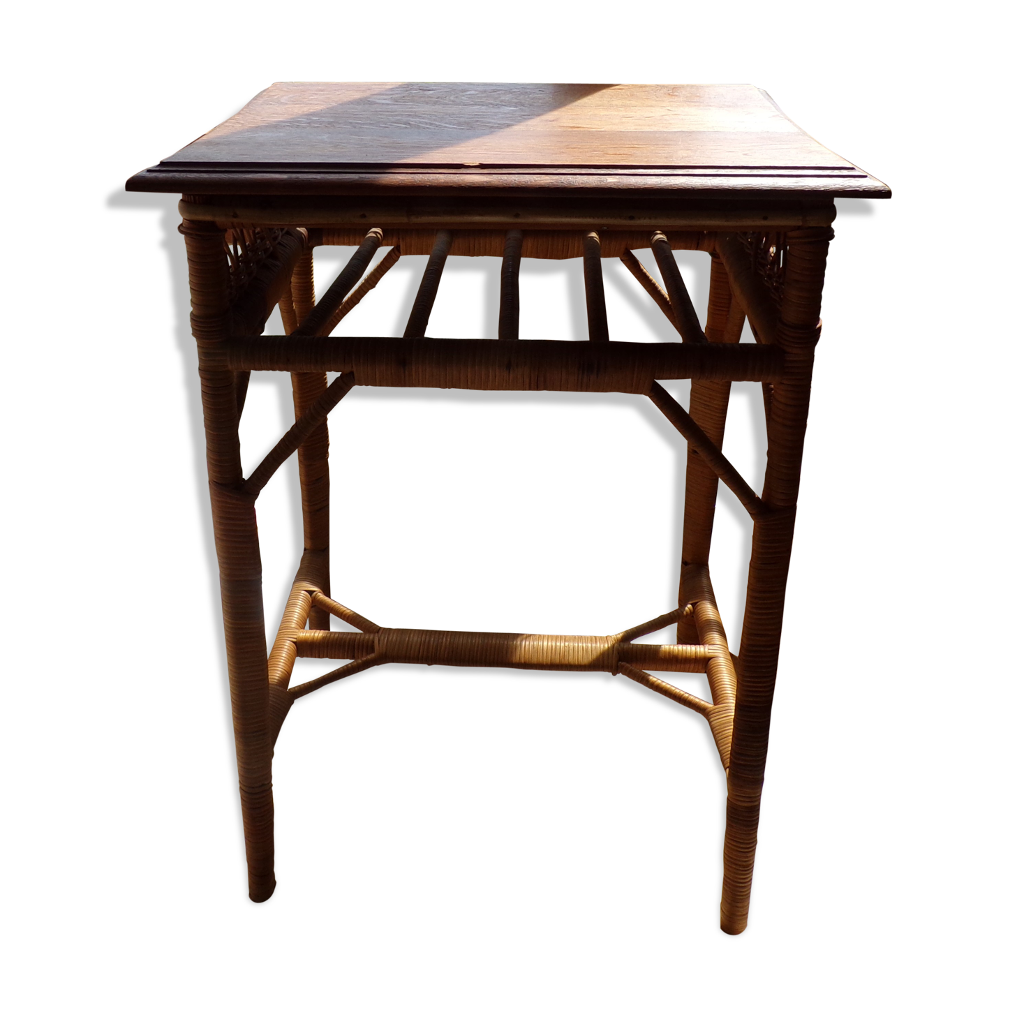 Small rattan and wicker table