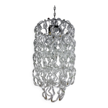 Giogali chandelier by Angelo Mangiarotti for Vistosi, Murano glass, Italy 1960s