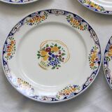 Set of 4 Boch dessert plates, Fructidor service, vintage