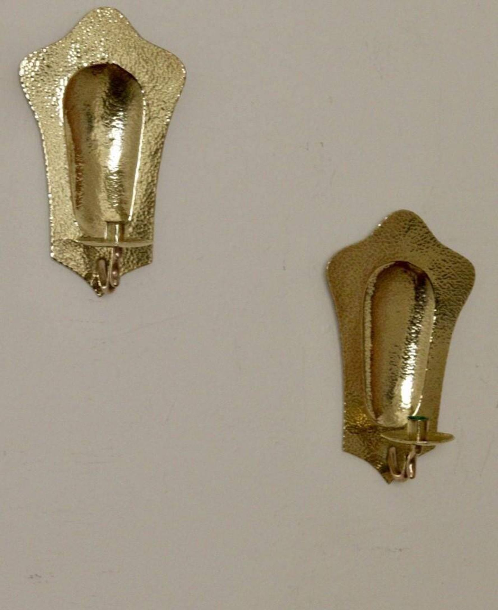 Pair of Swedish brass wall lights, mid-20th century.