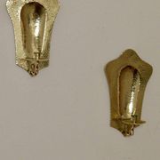 Pair of Swedish brass wall lights, mid-20th century.