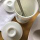 Set 2 hermetic jars white opal glass