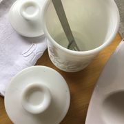 Set 2 bocaux hermétiques verre opale blanc