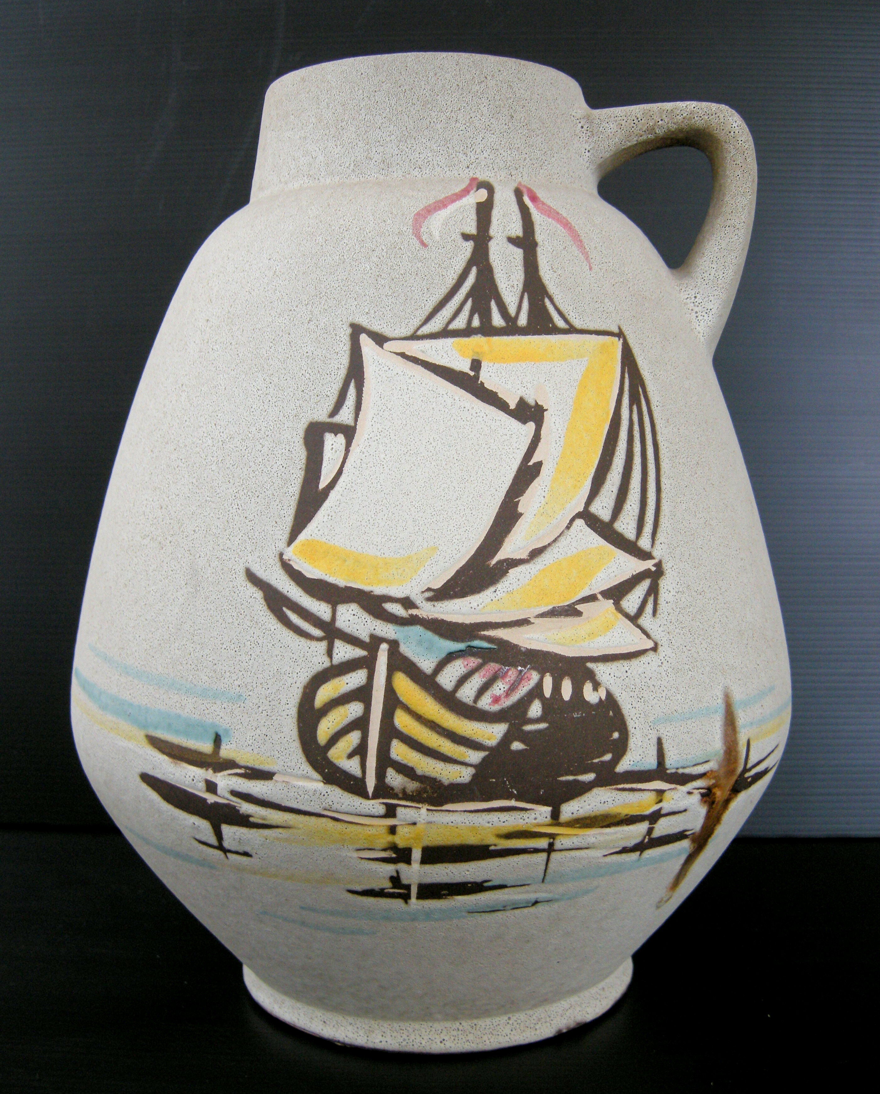 Vintage vase 1960 ceramic boats