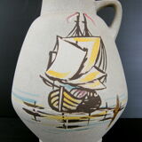 Vintage vase 1960 ceramic boats