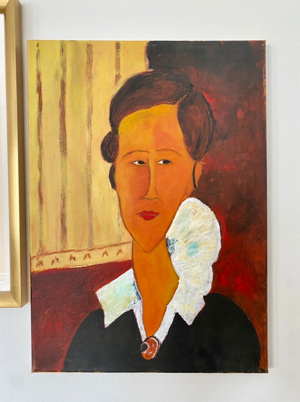 Huile sur toile portrait femme