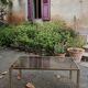 Table basse laiton plateau verre fumé