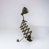 Vintage industrial scissor lamp / wall light / workshop lamp