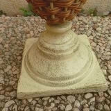 Vintage metal and wicker vase