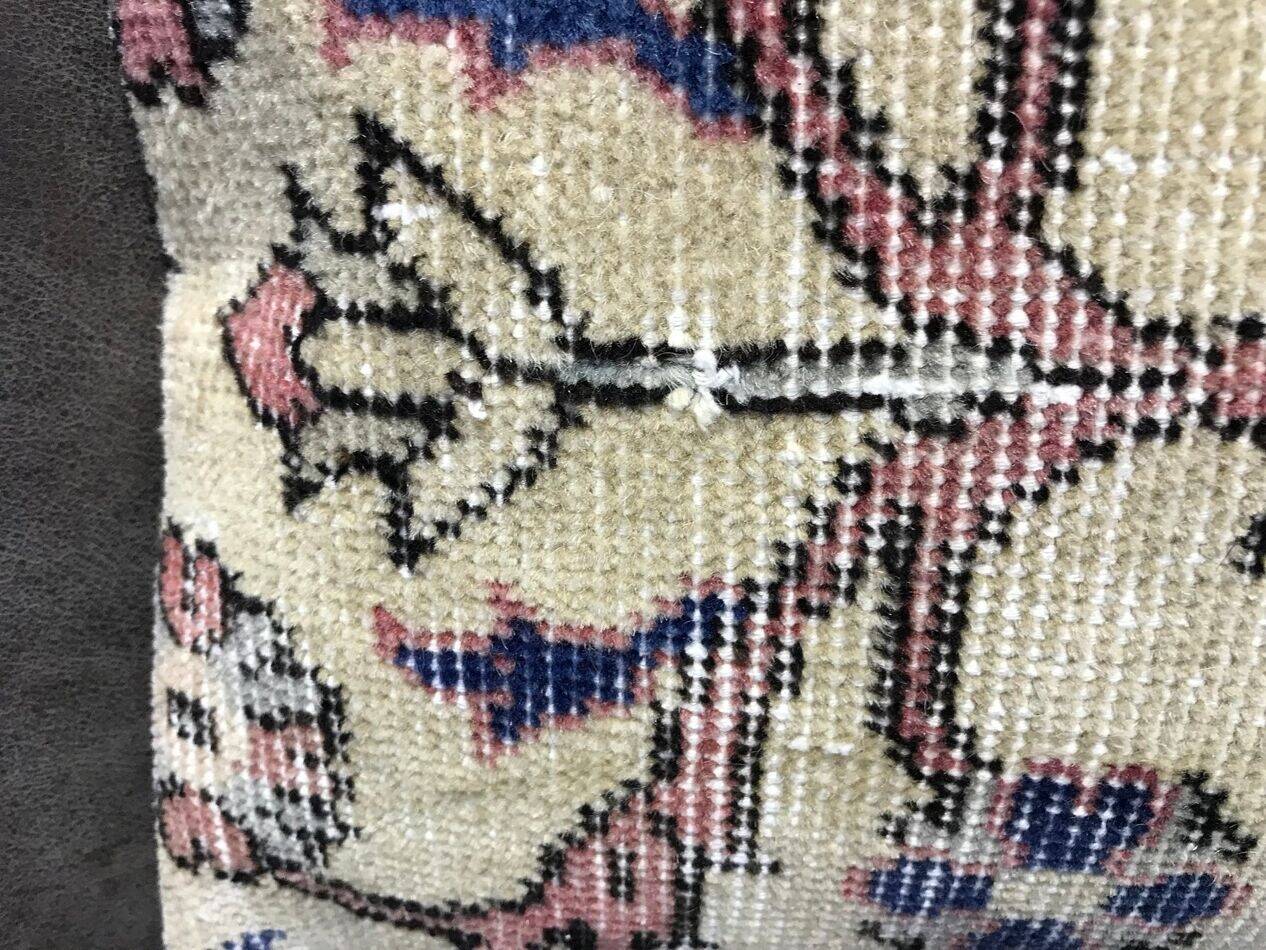Housse de coussin lombaire en tapis décoloré 40x60 cm