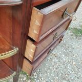 Antique Louis XVI style chest of drawers with marble top