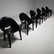 Set of six "Lira" dining chairs by Mario Bellini for Cassina, Italy, 1980s.