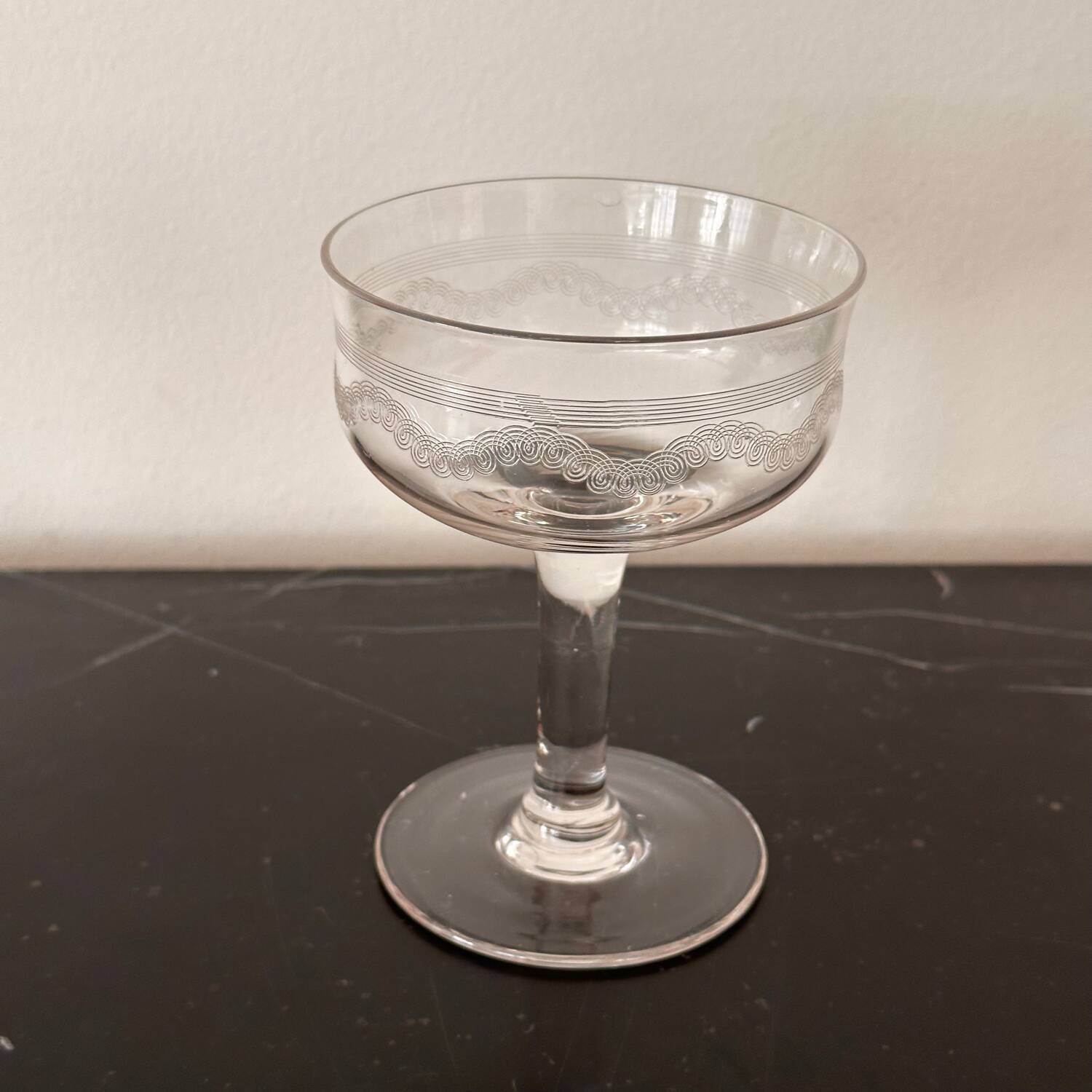 4 Art Deco champagne glasses