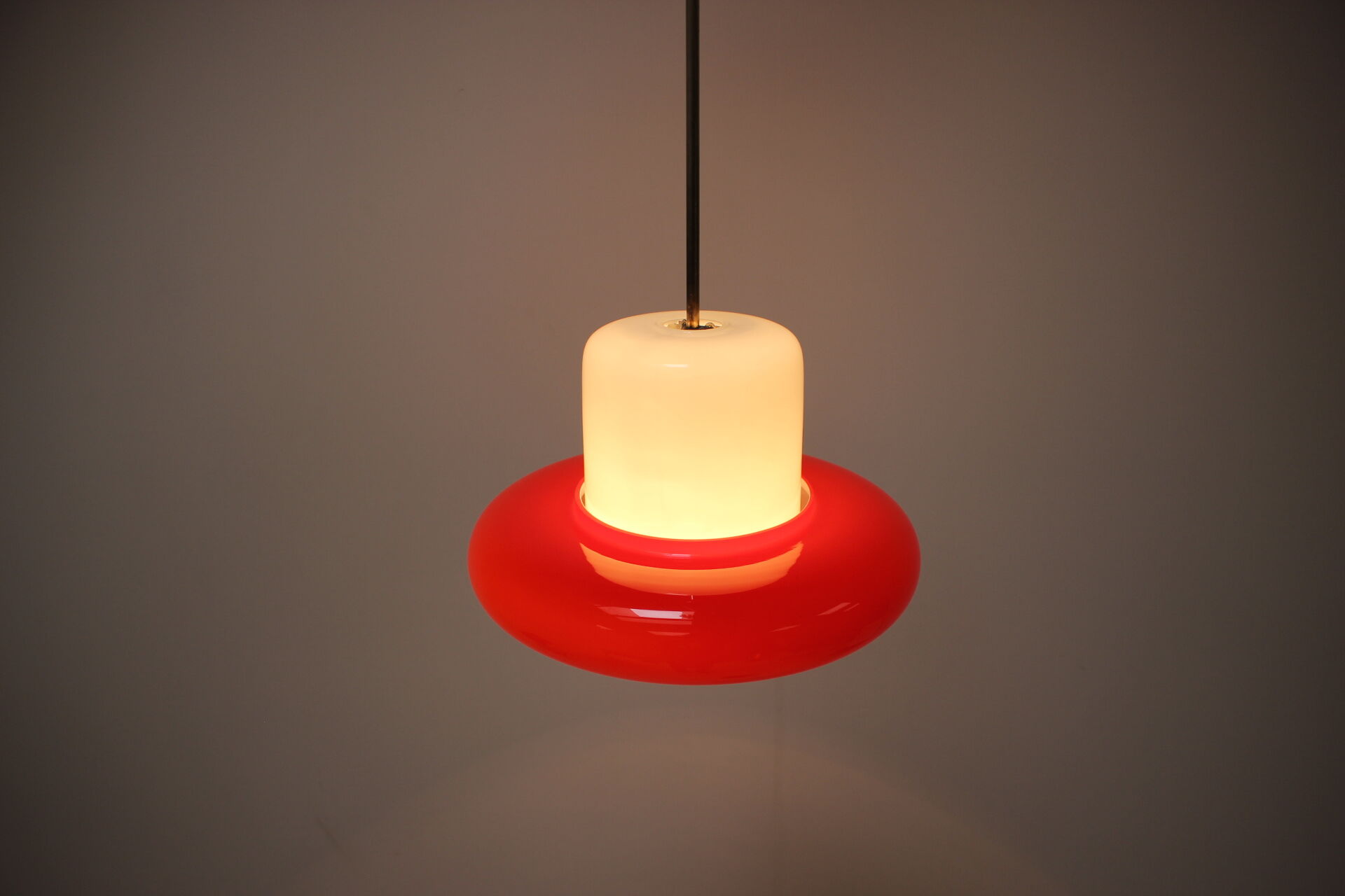 1960s Opaline Glass Pendant Light, Czechoslovakia