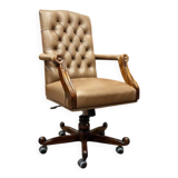 English Chesterfield Office Chair Brown