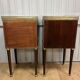 Pair of Louis XVI style bedside tables in mahogany