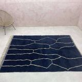 Custom black Berber rug. Pure wool rug made entirely from hand