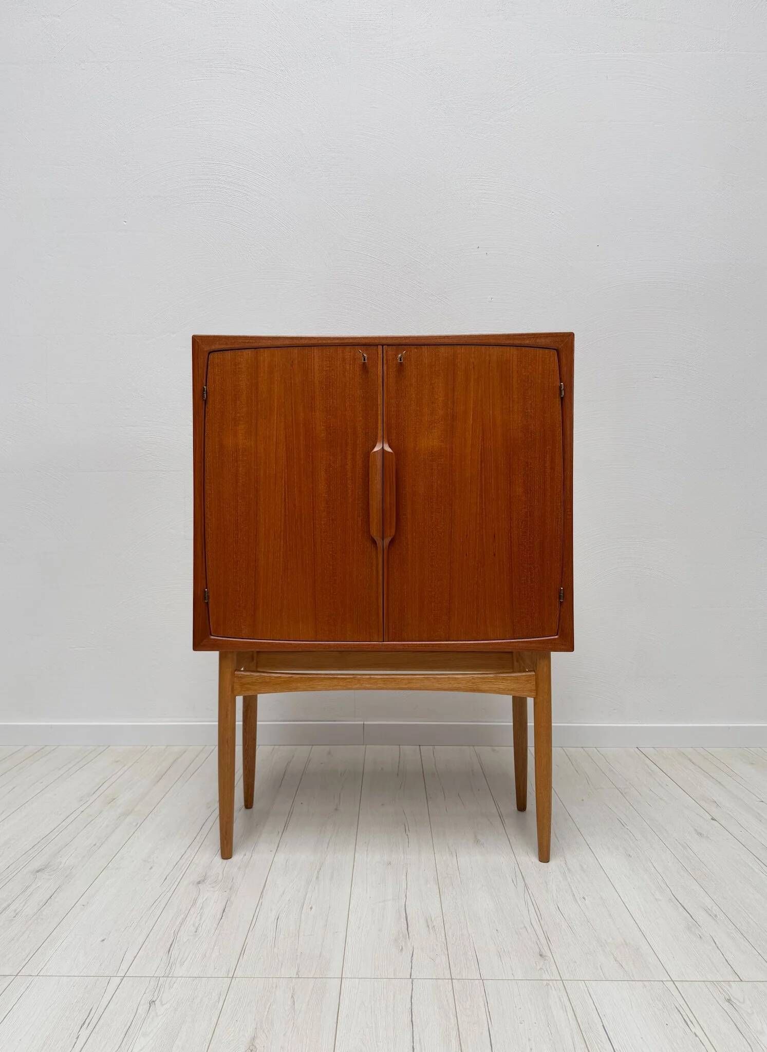 1950s vintage Torbjørn Afdal teak 'Bacchus' bar cabinet Norway