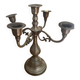 5-arm pewter candlestick
