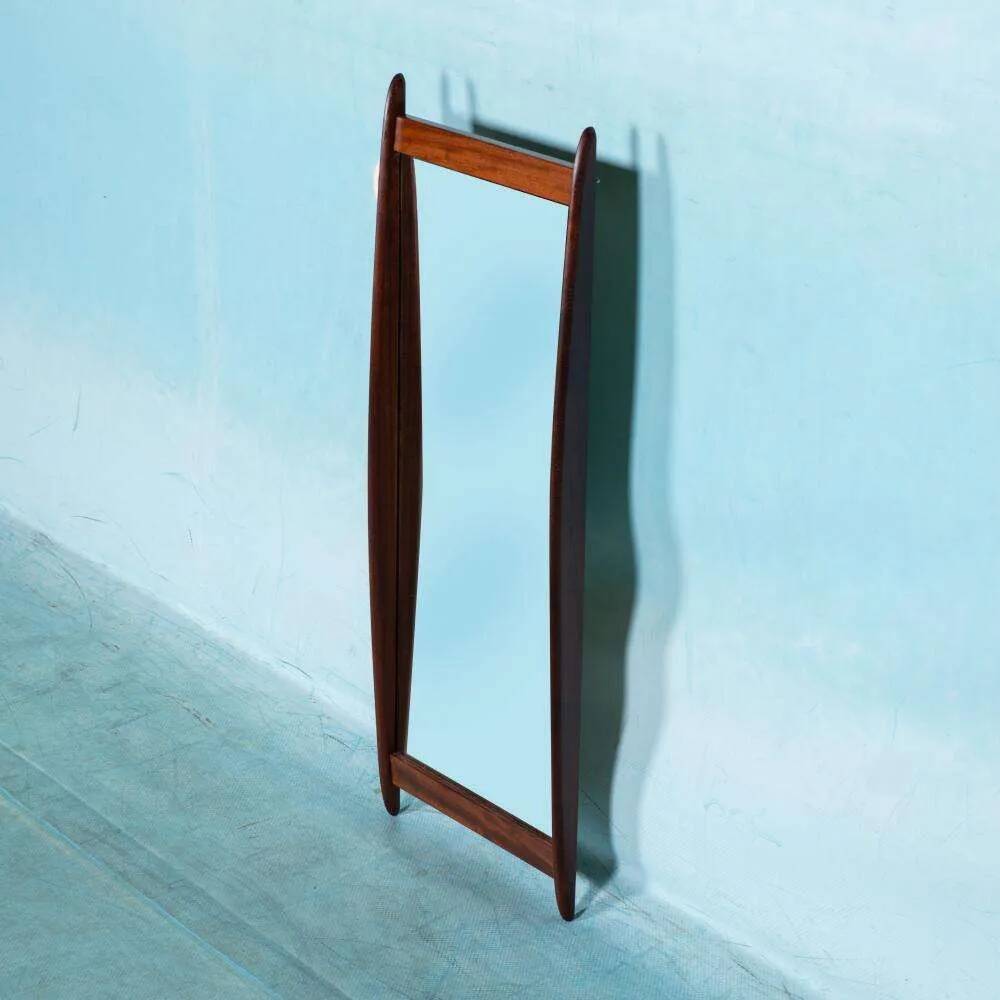 Scandinavian teak mirror from the 1960s.