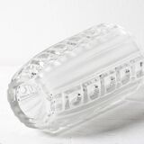 Vintage Clear Pressed Glass Vase / Bohemia Glass / 1950s
