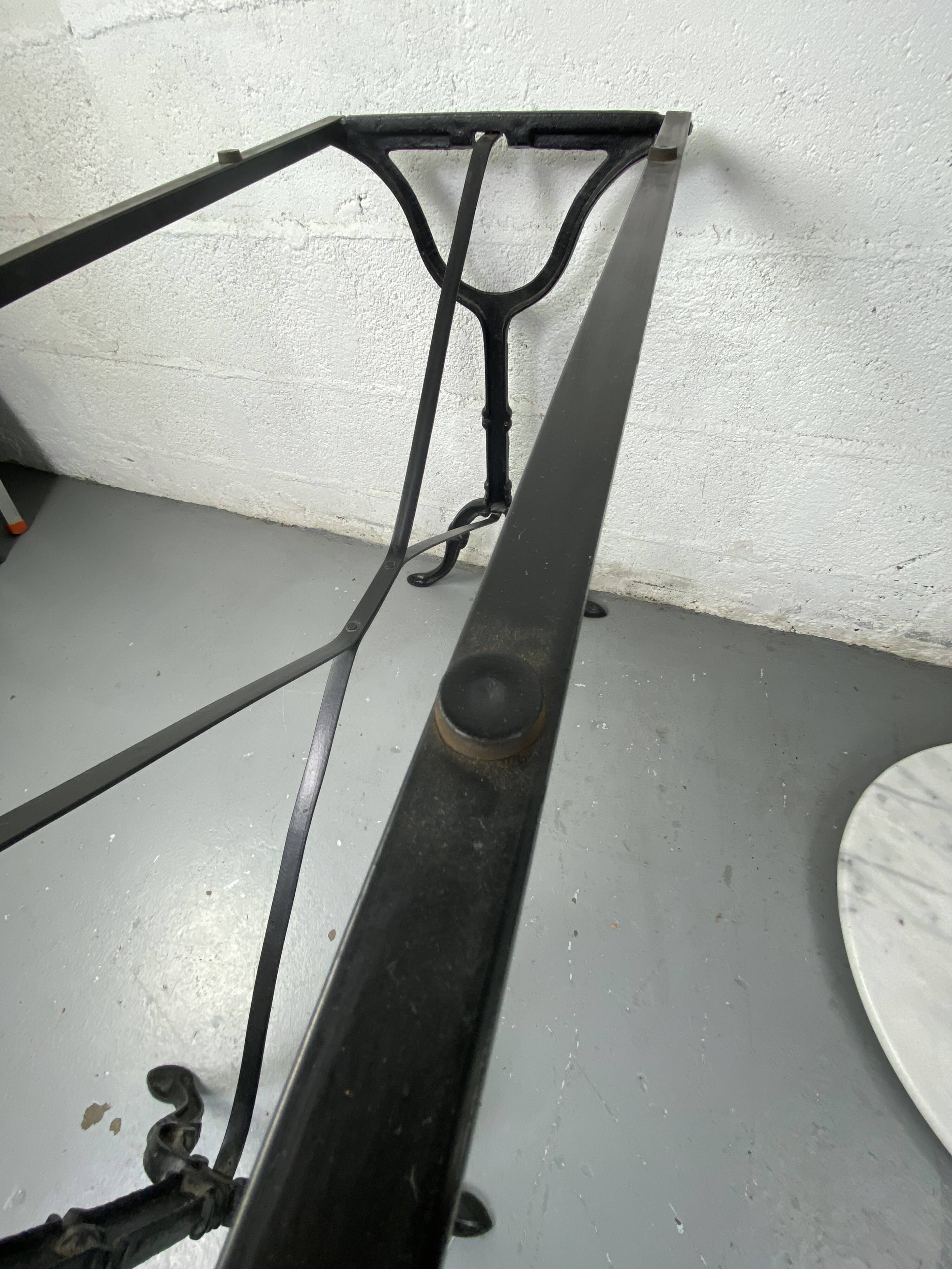 Marble and wrought iron bistro table