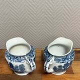 pair of English porcelain jugs with Asian decorations