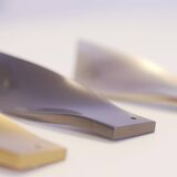 Contemporary Kitchen Counter Stool Old Silver Steel & Dark Brown Leather