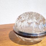 Large flower spike in glass and silver metal