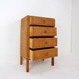 Vintage Bamboo And Rattan Chest Of Drawers - 1960s