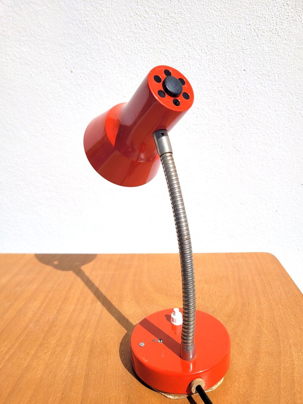 Revised 1970s orange vintage adjustable lamp