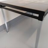 Vintage rectangular coffee table from the 60s 70s in ceramic, black metal and chrome metal