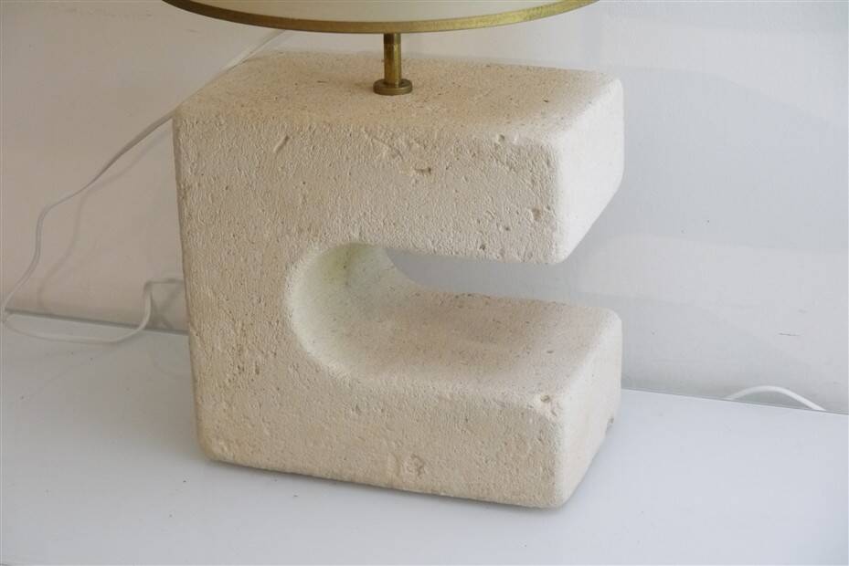 Large sculptural lamp in stone 1970