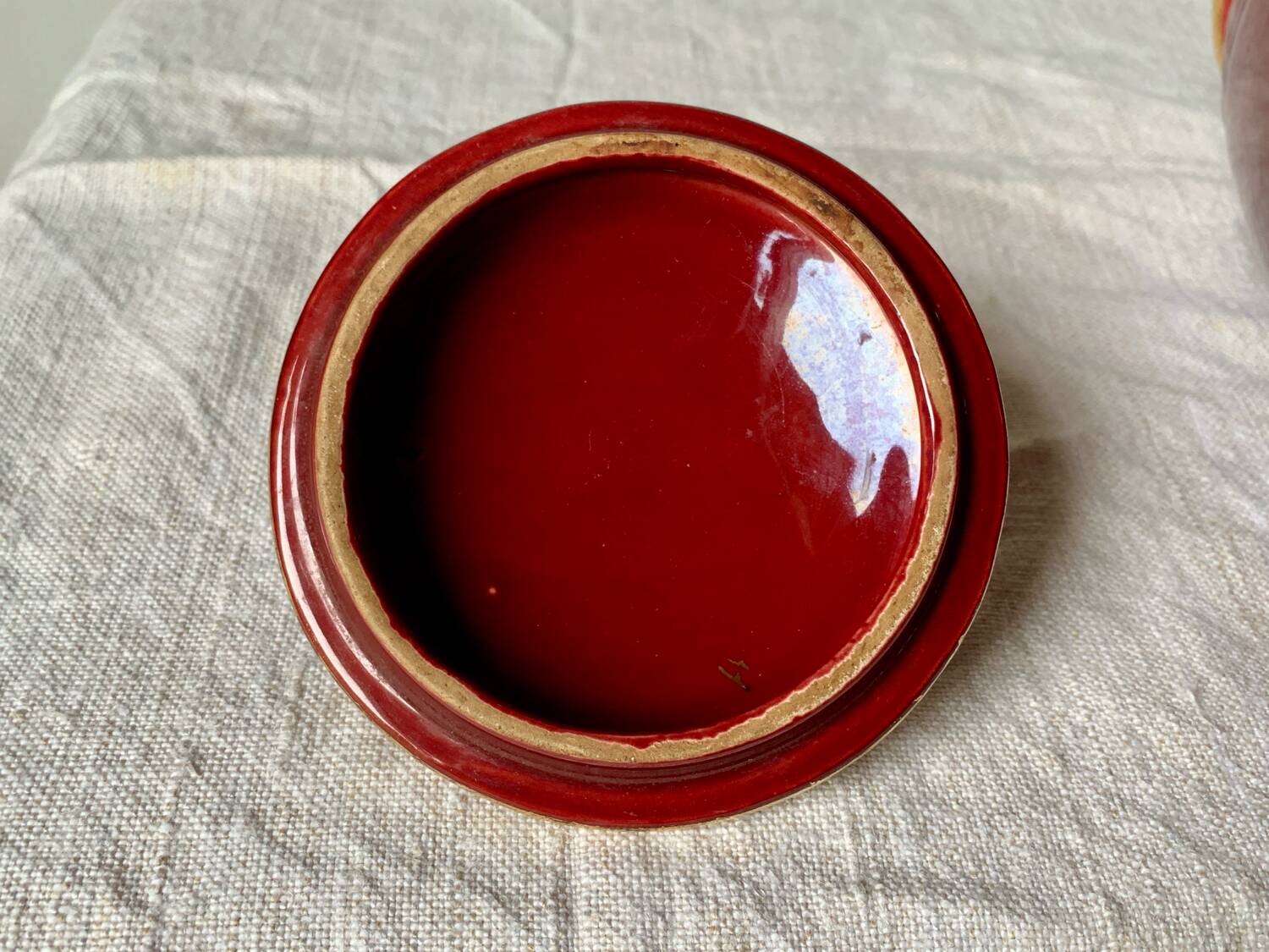 Antique Saint Clément coffee pot in burgundy and gold