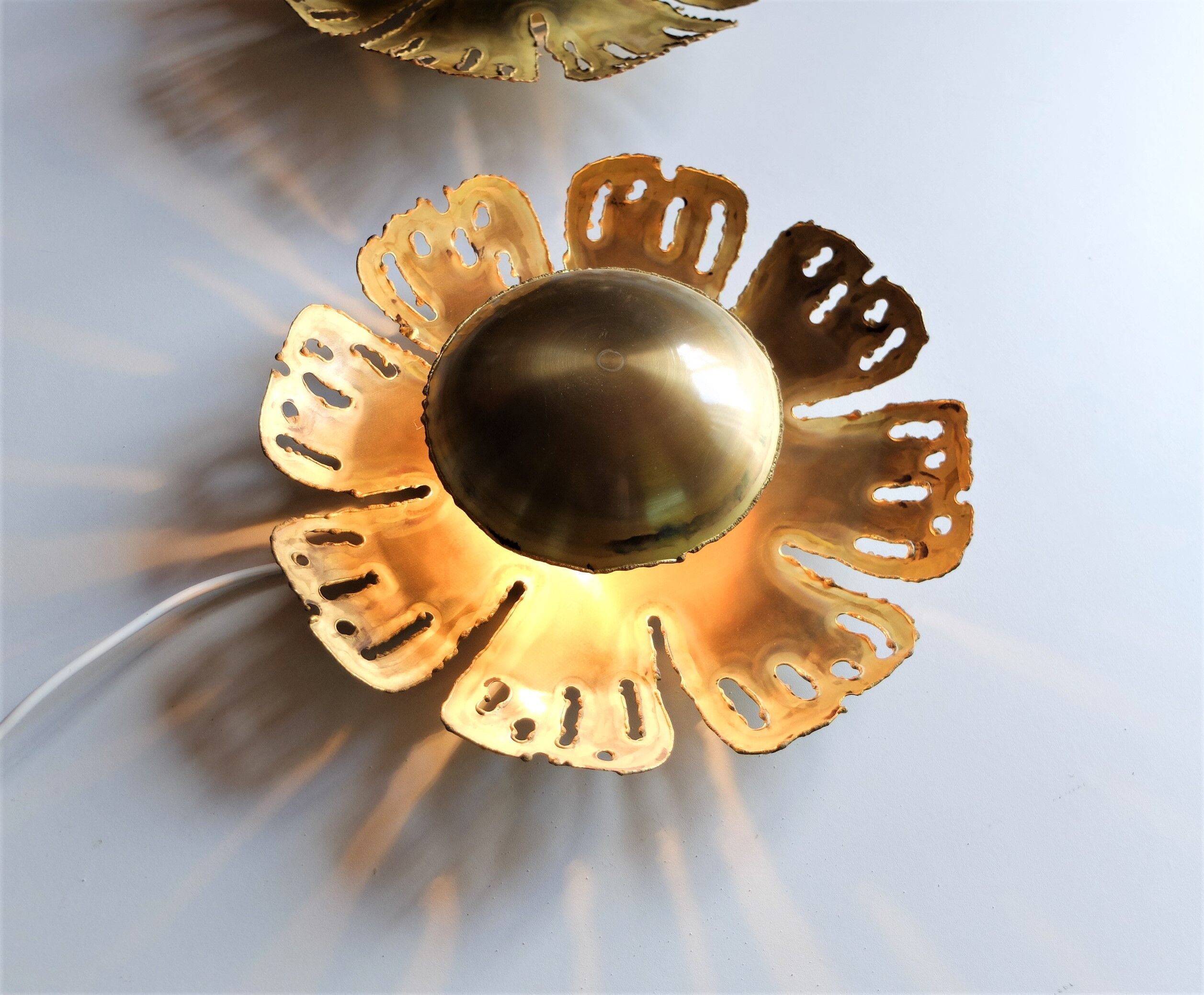 Svend Aage Holm, pair of Scandinavian wall lamps, "Flowers" from 1960