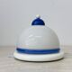 Vintage glass blue and white wall lamp sconce , 1970s