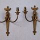 Pair french vintage empire style bronze double wall lights