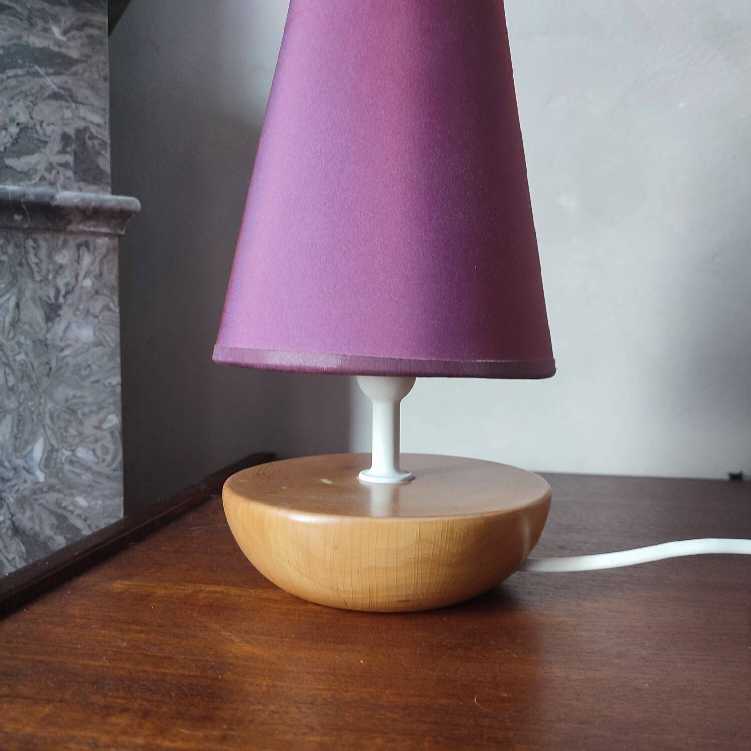 Wooden bedside lamp