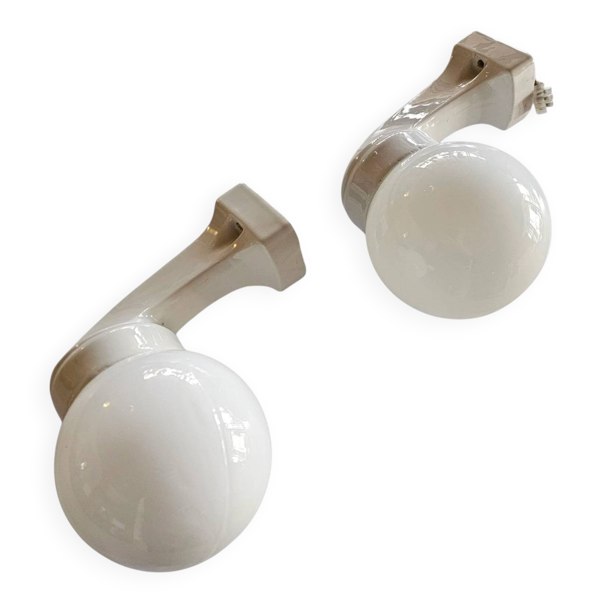 2 x Porcelain Wagenfeld wall lamp no. 4300 for Lindner / 1950s