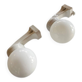 2 x Porcelain Wagenfeld wall lamp no. 4300 for Lindner / 1950s