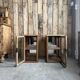 Pair of small Art Deco display cabinets in oak (renovated)