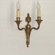 Large Bronze French Double Light Empire Wall Sconce with Urn Detail