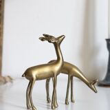 Vintage brass deer and doe