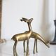 Cerf et biche en laiton vintage