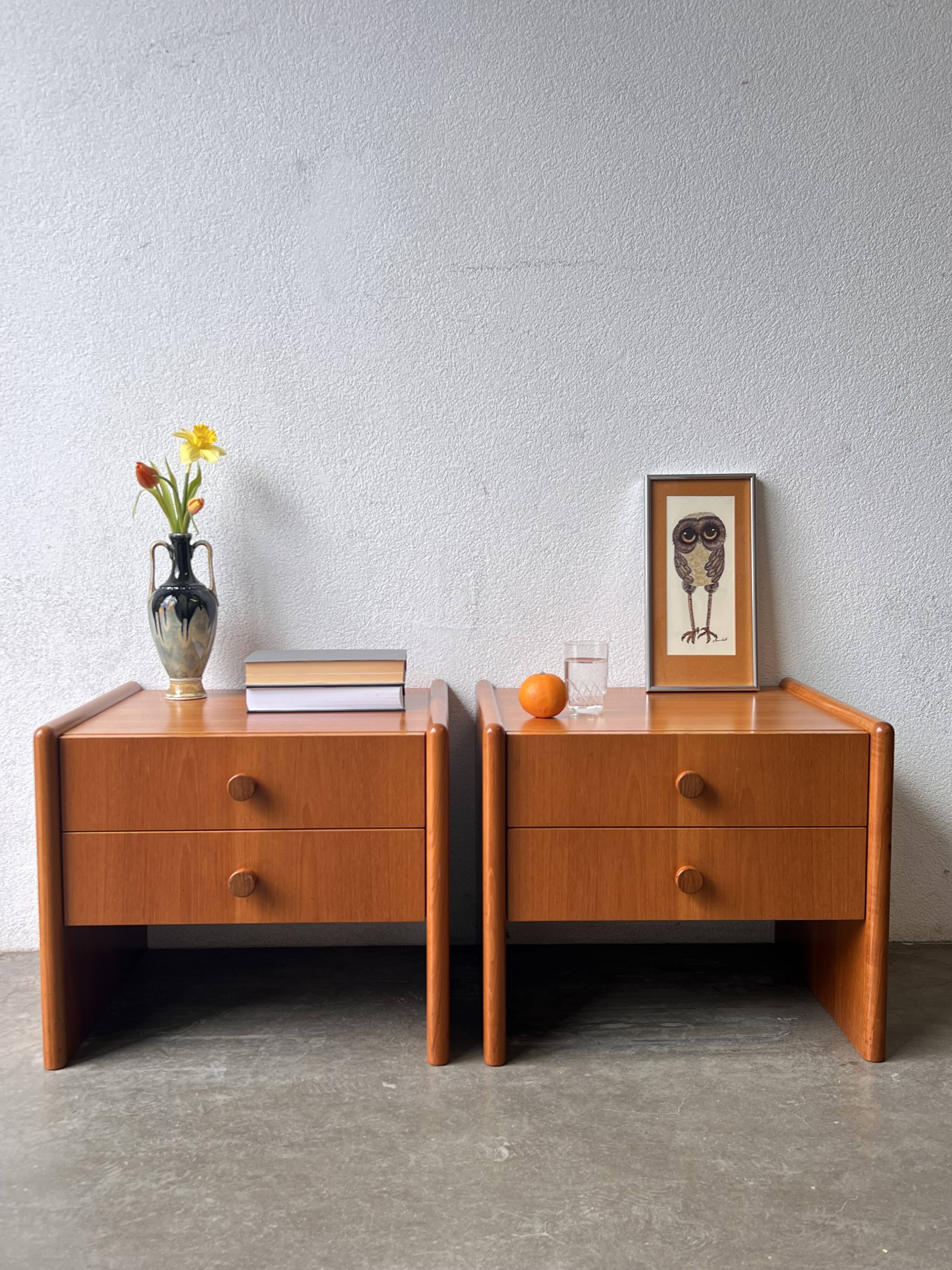Mid-century teak bedside tables