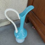 Vase carafe opaline bleue Murano
