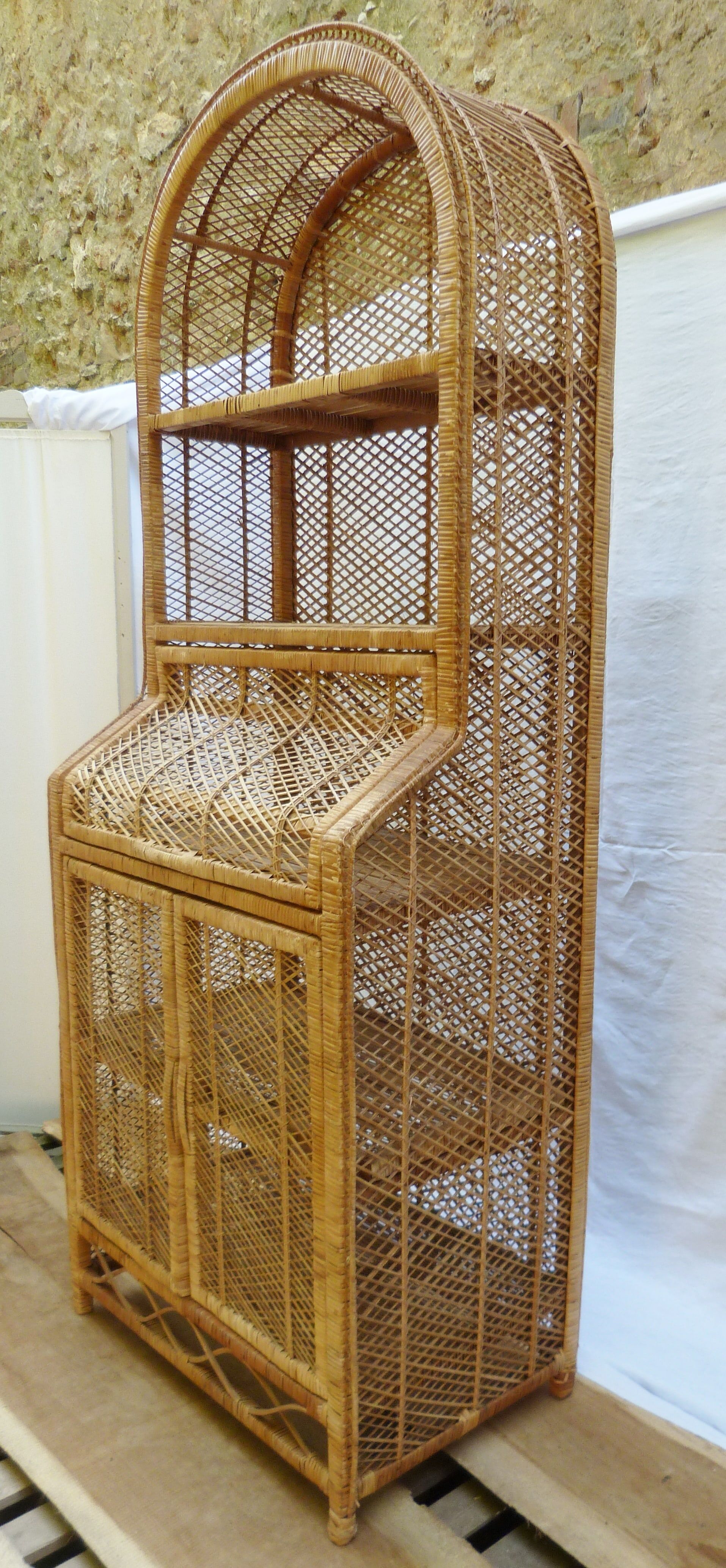 Rattan bookcase