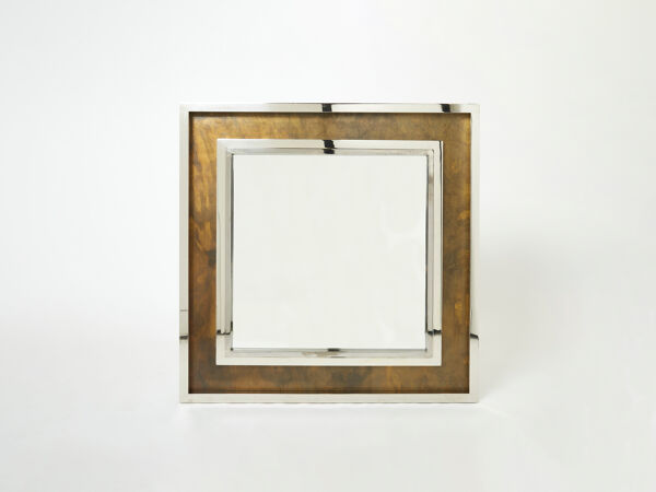 Miroir chrome métal cuivré Industriel par Belgo Chrome 1970 130x130cm